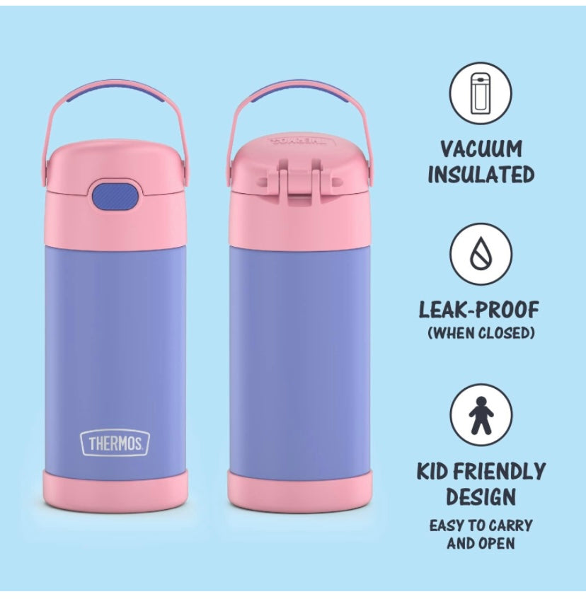 Thermos Water Bottle - Purple/Pink