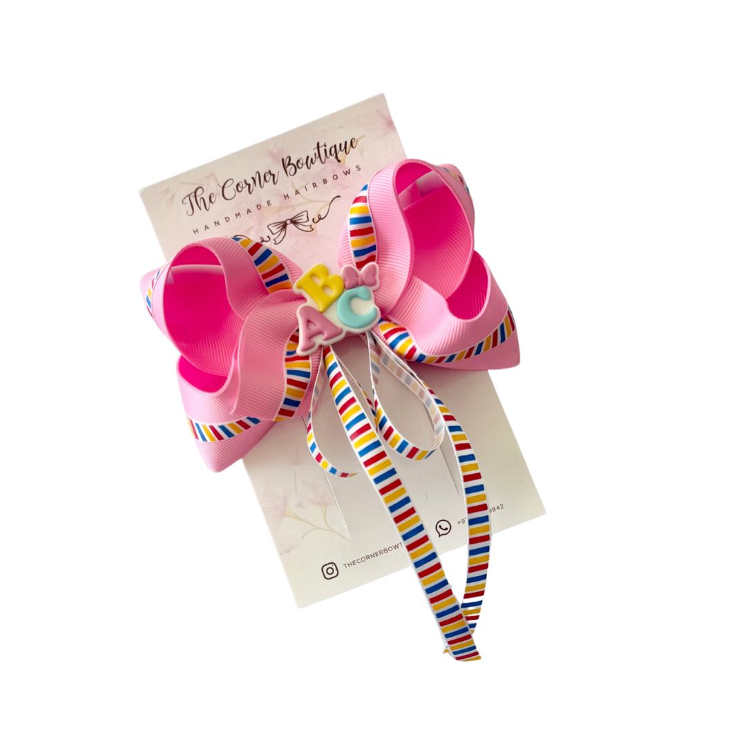 ABC School Bow - Pink