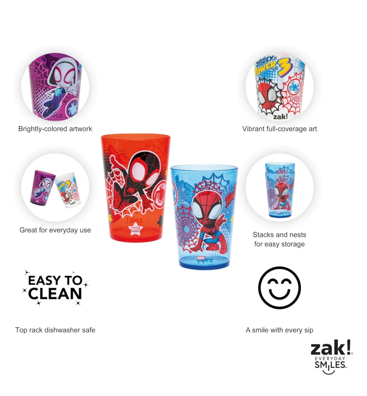 Zak Designs Tumbler Set - Spider-Man