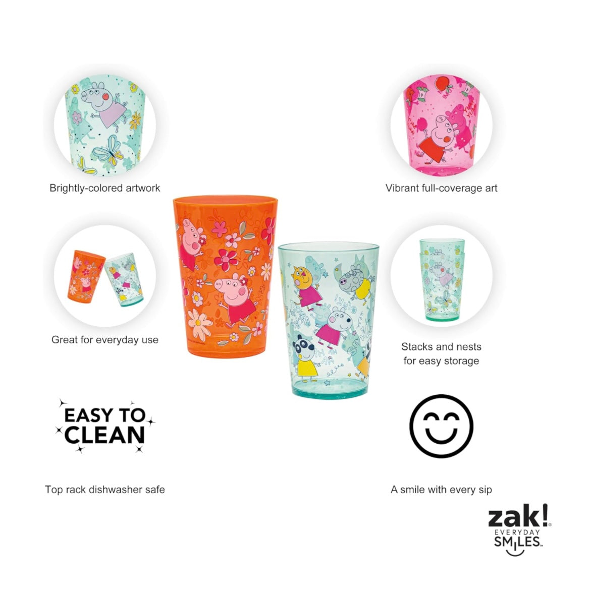 Zak Designs Tumbler Set - Peppa Pig