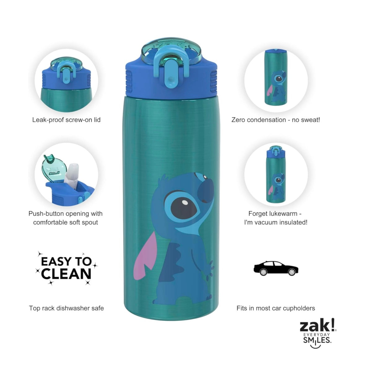 Zak Designs Water Bottle - Stitch
