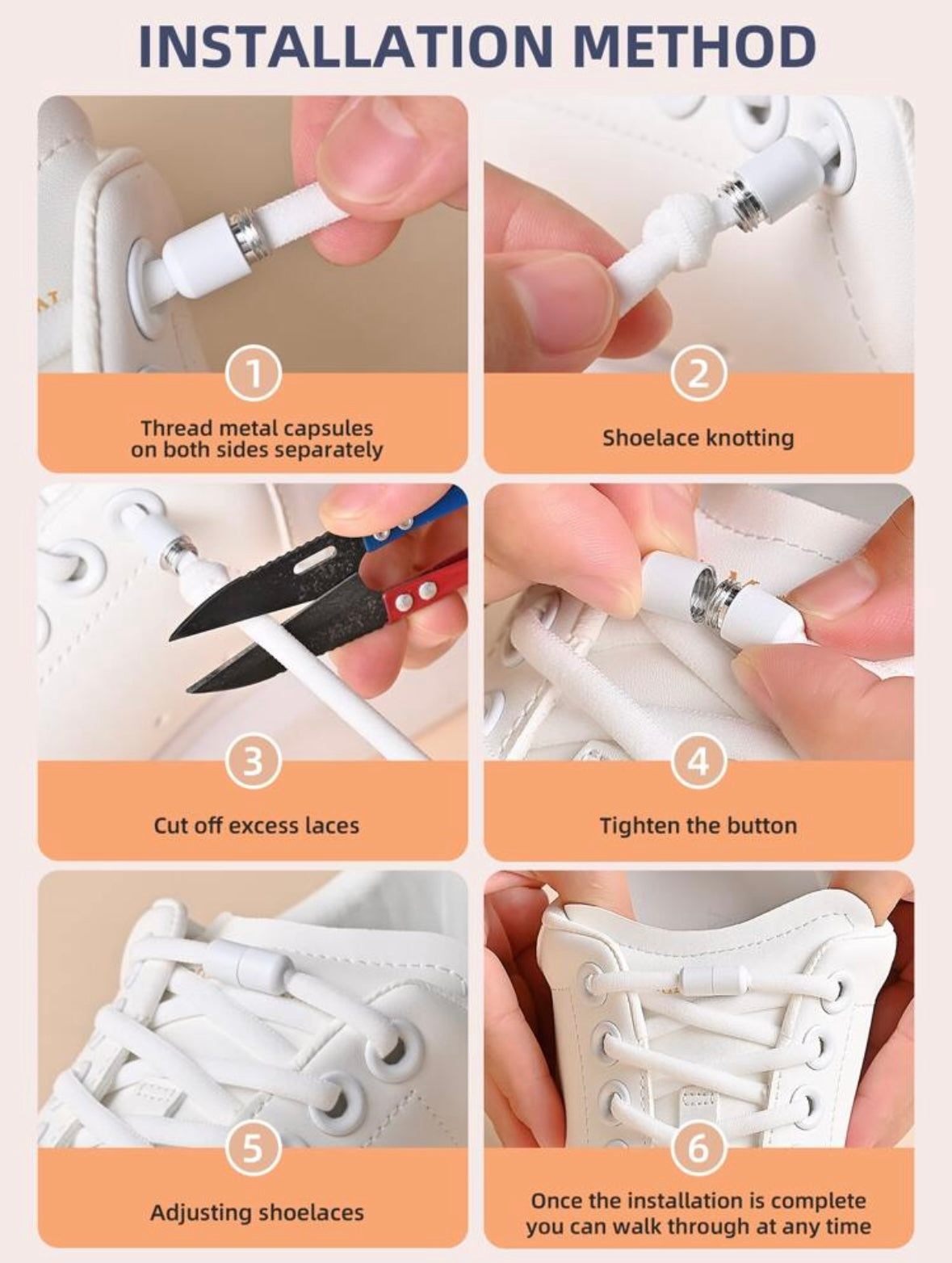 No Tie Shoelaces - White