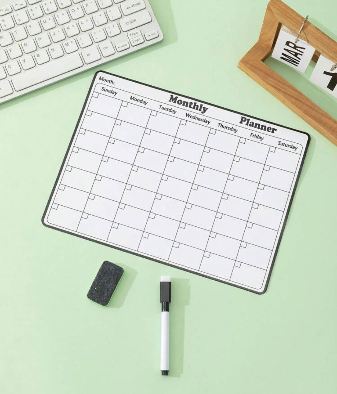 Dry Erase Magnetic Calendar Whiteboard