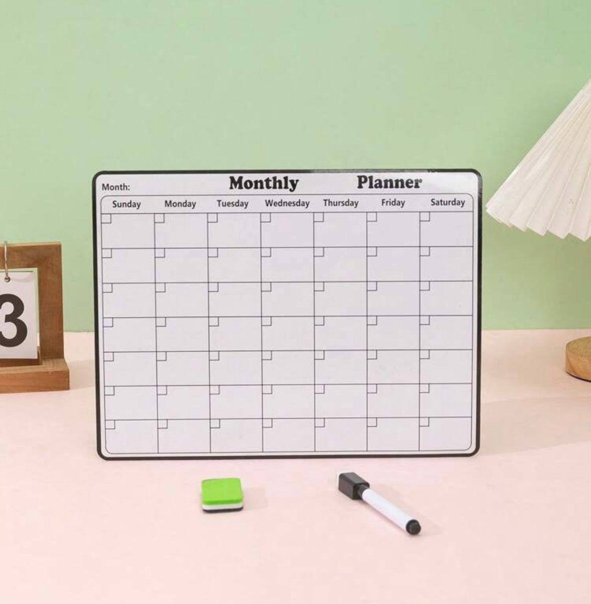 Dry Erase Magnetic Calendar Whiteboard