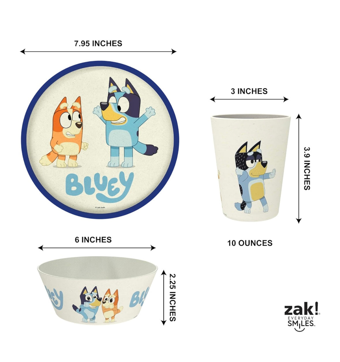 Zak Designs Kids Dinnerware - Bluey
