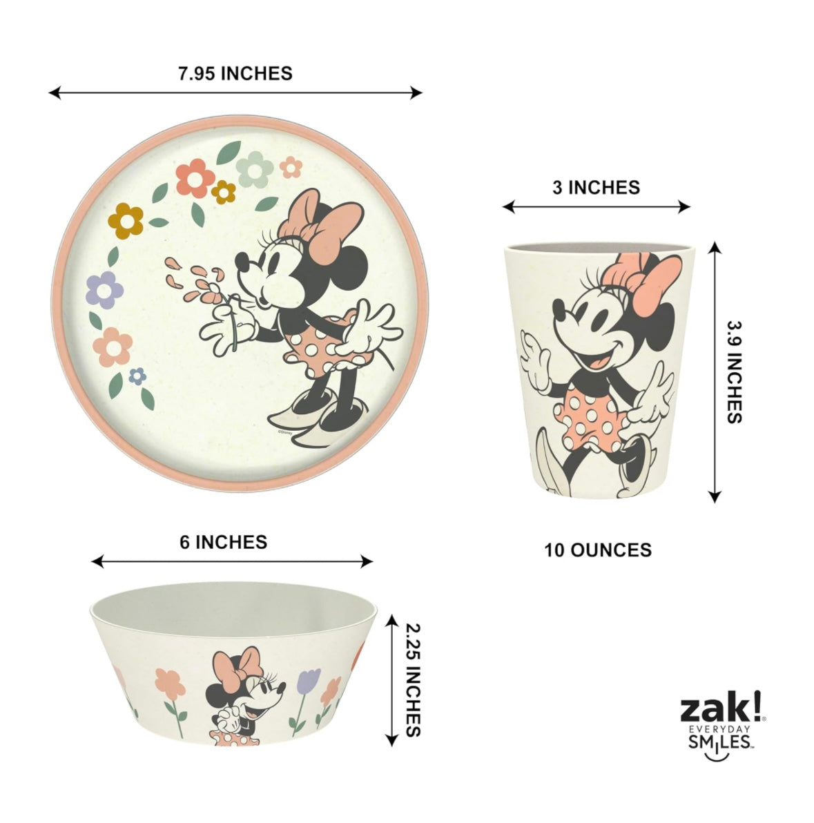 Zak Designs Kids Dinnerware - Minnie Mouse