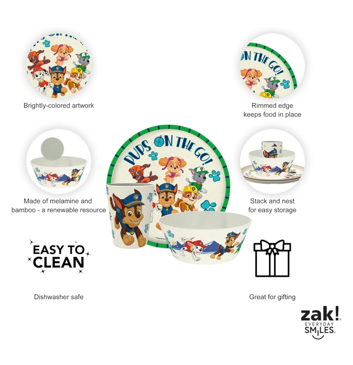 Zak Designs Kids Dinnerware - Paw Patrol