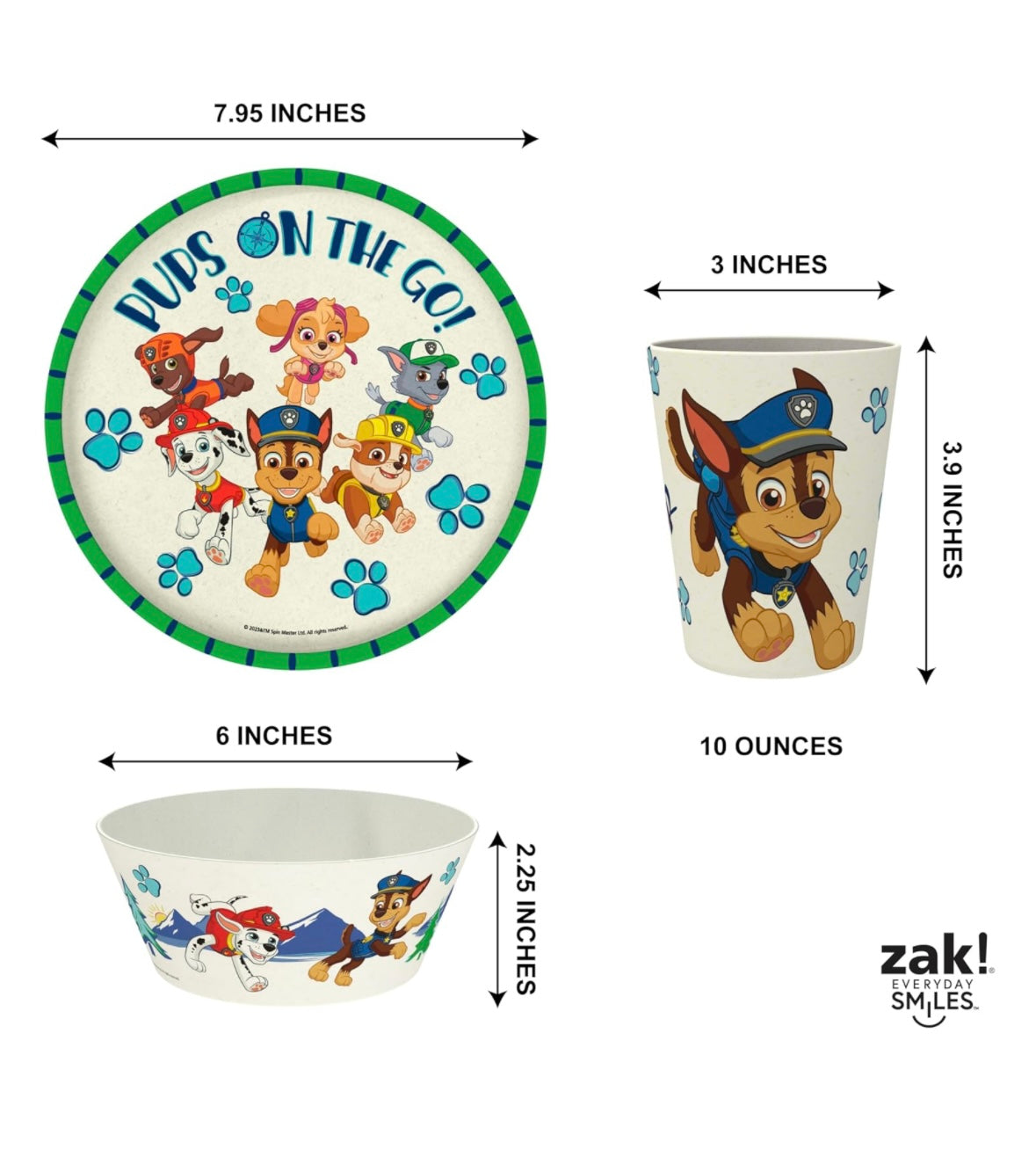 Zak Designs Kids Dinnerware - Paw Patrol