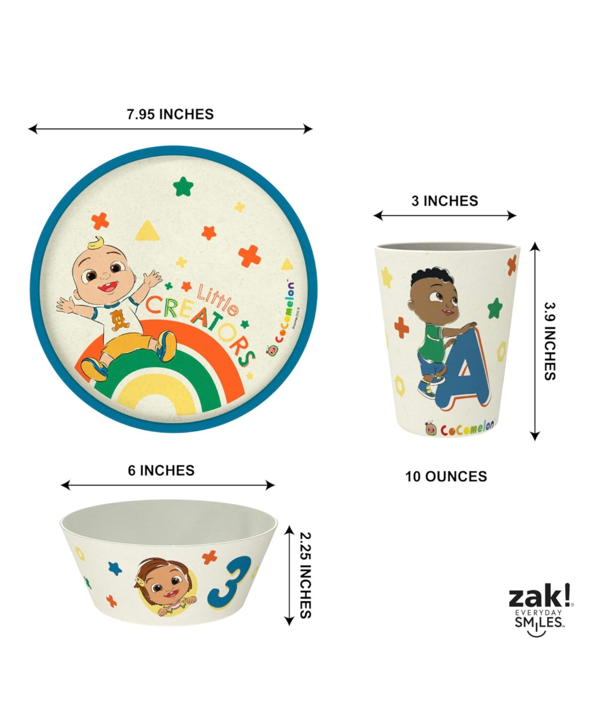 Zak Designs Kids Dinnerware - Cocomelon