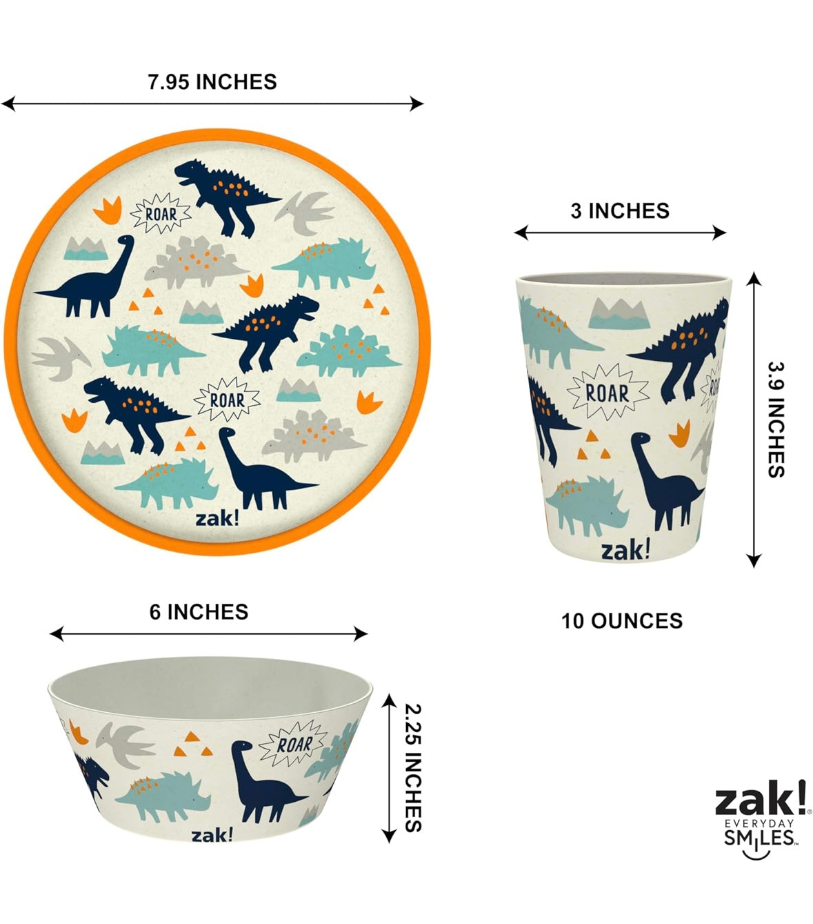 Zak Designs Kids Dinnerware - Zaksaurus