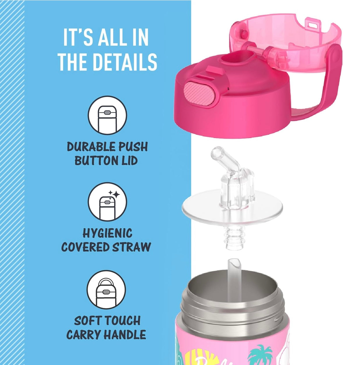 Thermos Water Bottle - Barbie