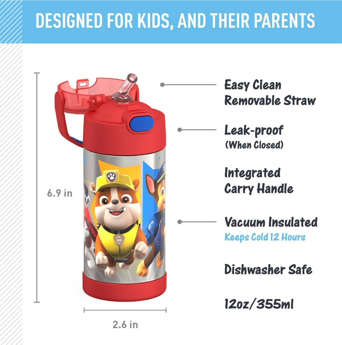 Thermos Water Bottle - Paw Patrol (Boy)