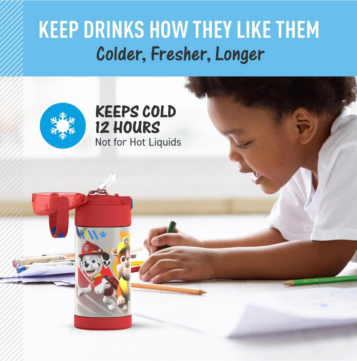Thermos Water Bottle - Paw Patrol (Boy)