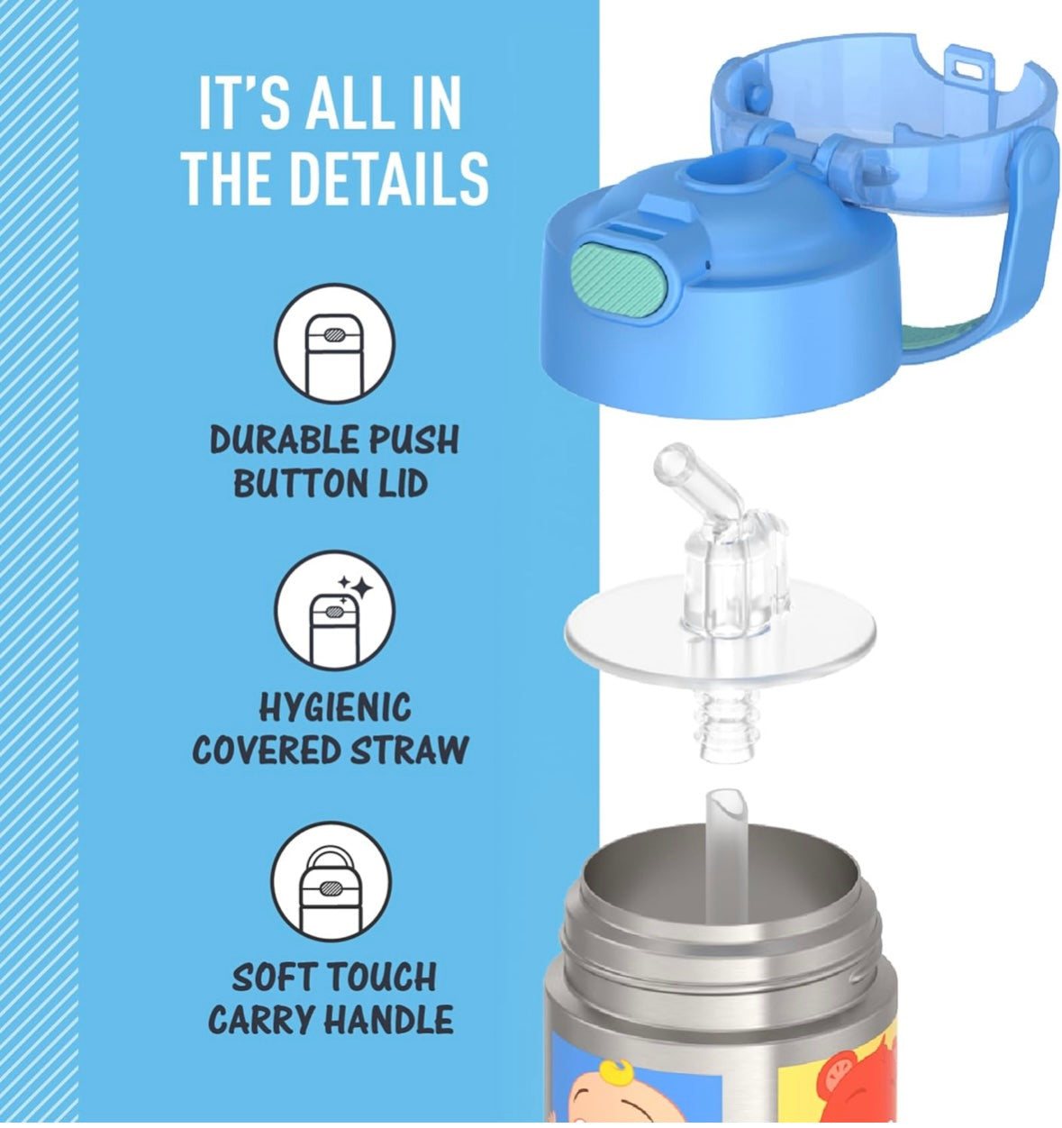 Thermos Water Bottle - Cocomelon