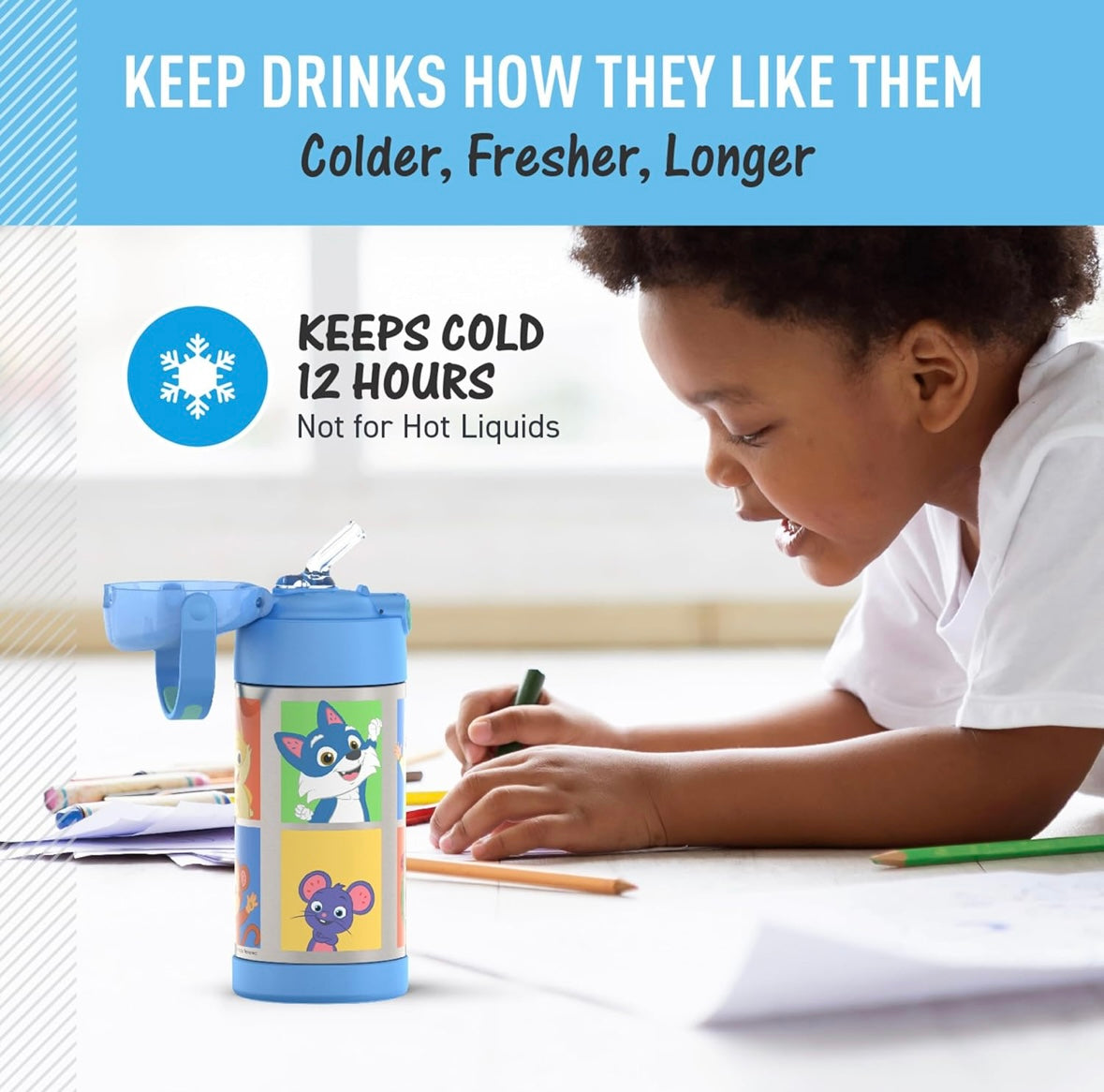 Thermos Water Bottle - Cocomelon