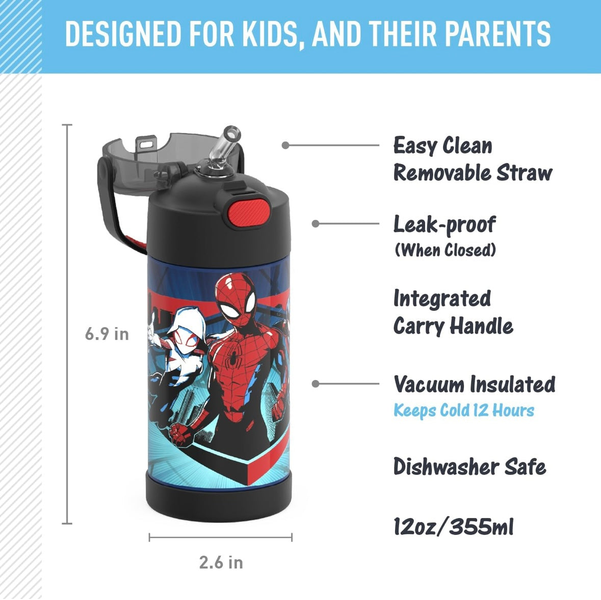 Thermos Water Bottle - Spider-Man