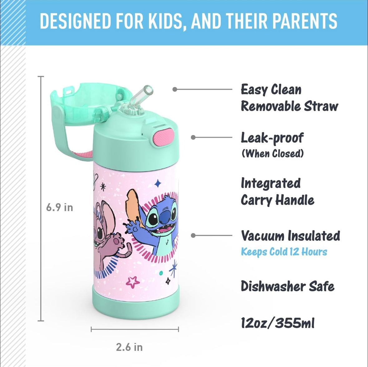 Thermos Water Bottle - Stitch