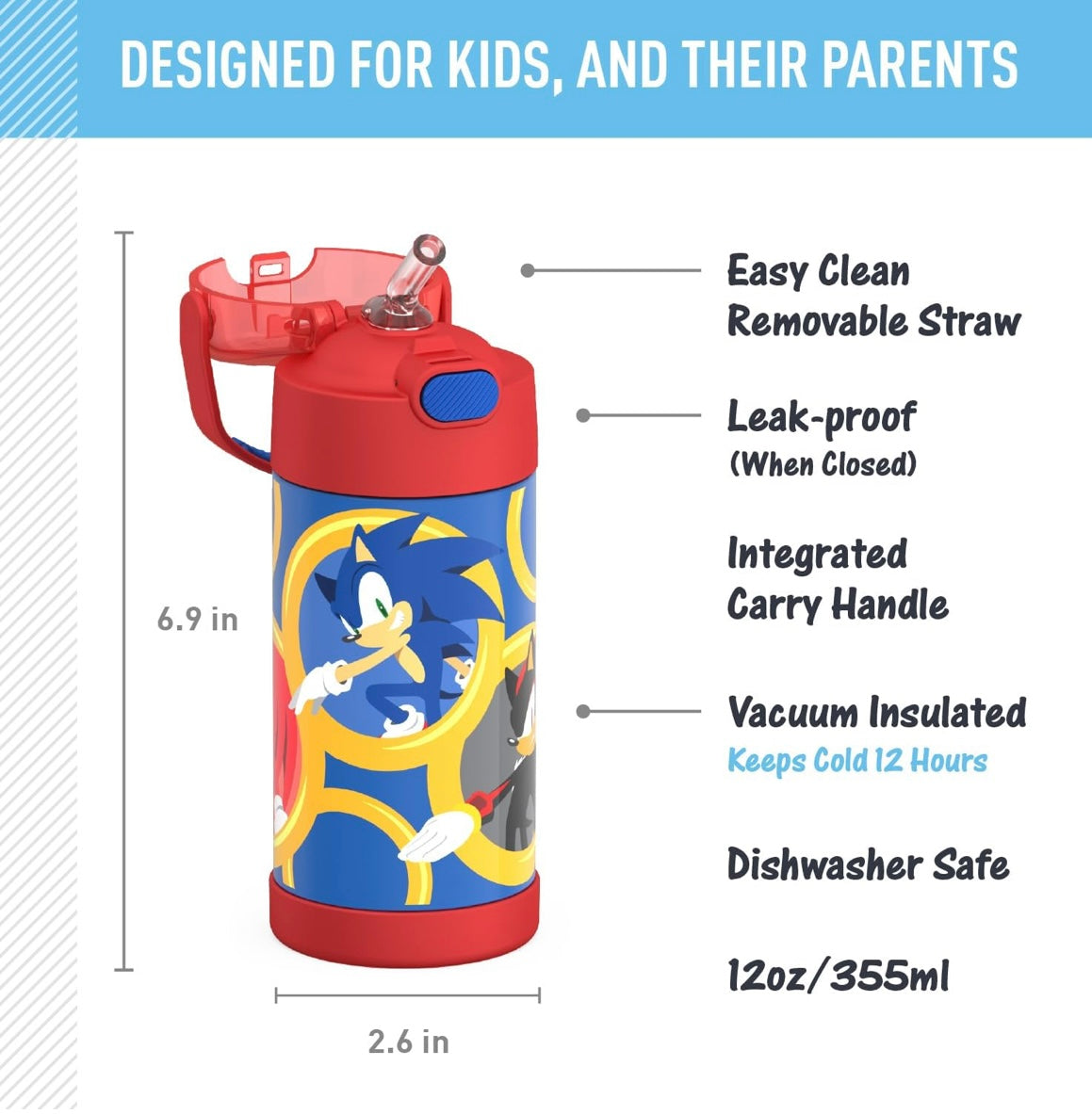 Thermos Water Bottle - Sonic The Hedgehog