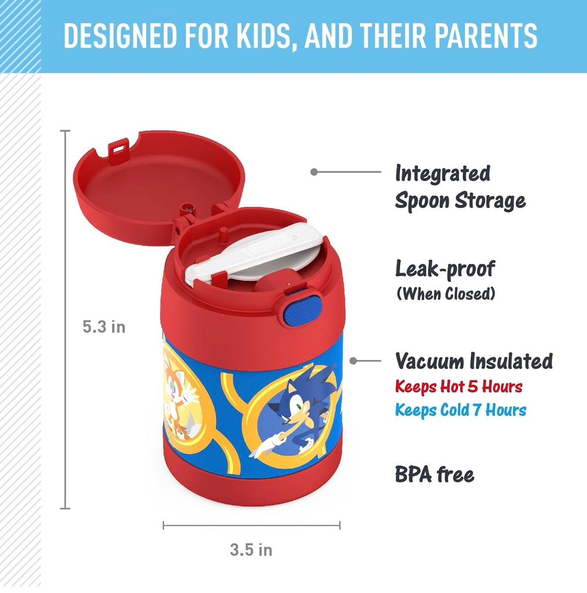 Thermos Food Jar with Spoon - Sonic The Hedgehog