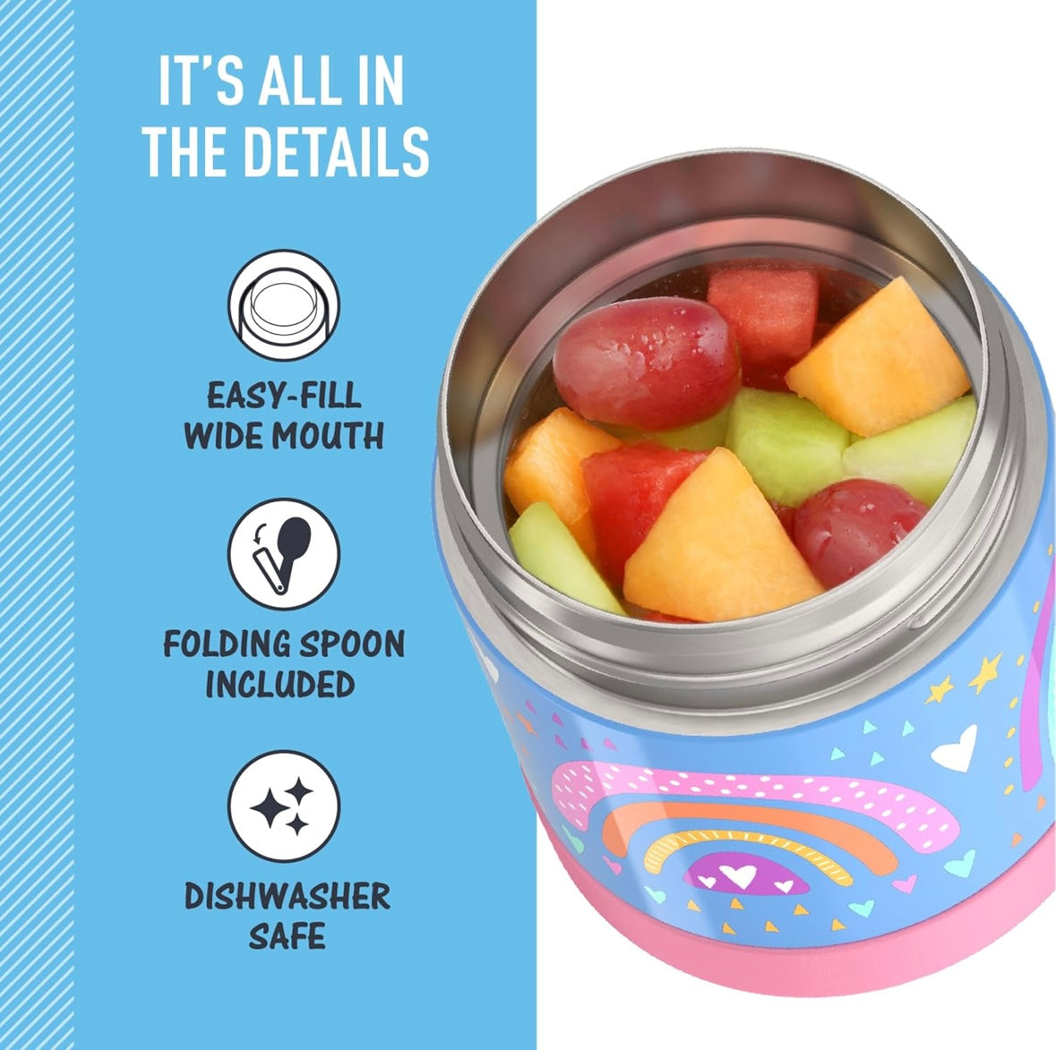Thermos Food Jar with Spoon - Rainbow Dreams