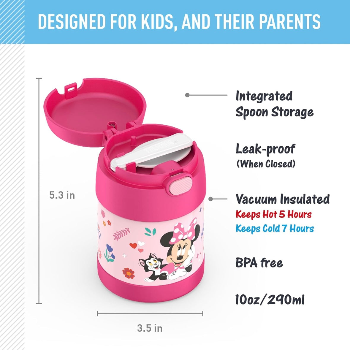 Thermos Food Jar with Spoon - Minnie Mouse
