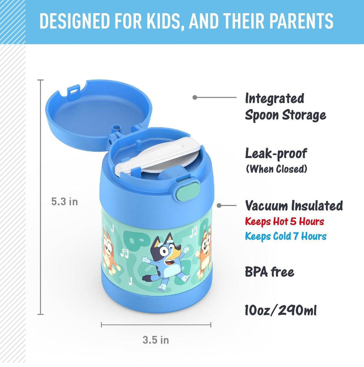 Thermos Food Jar with Spoon - Bluey