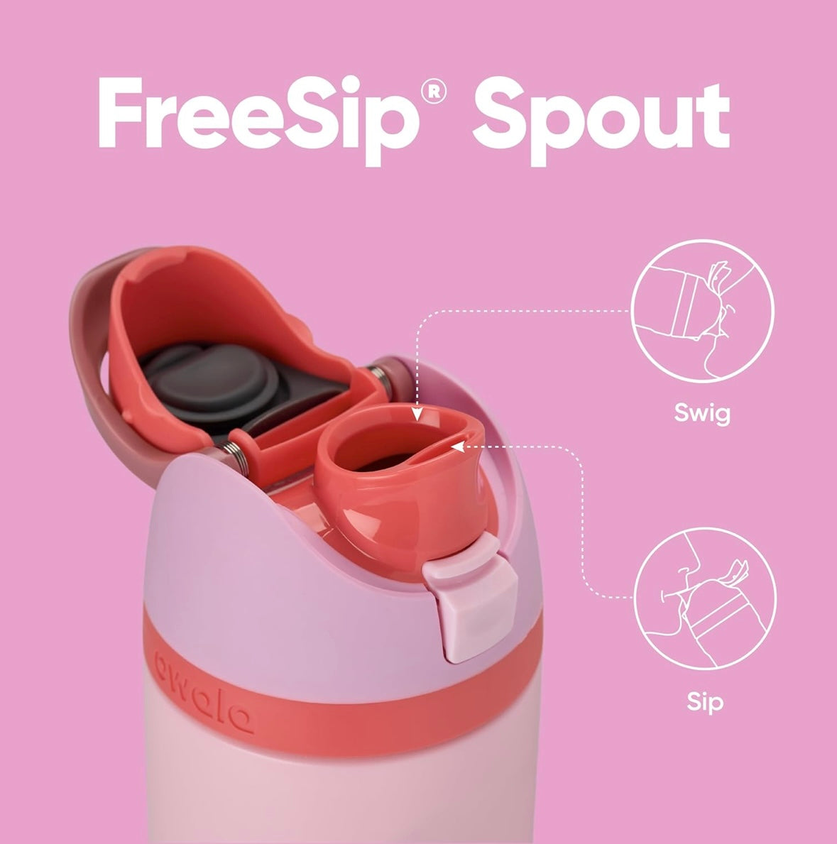 Owala FreeSip Bottle - Pink, Angel Food Cake
