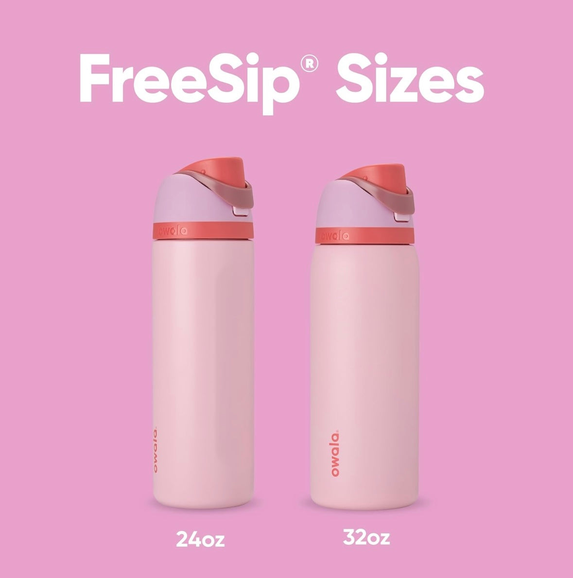 Owala FreeSip Bottle - Pink, Angel Food Cake