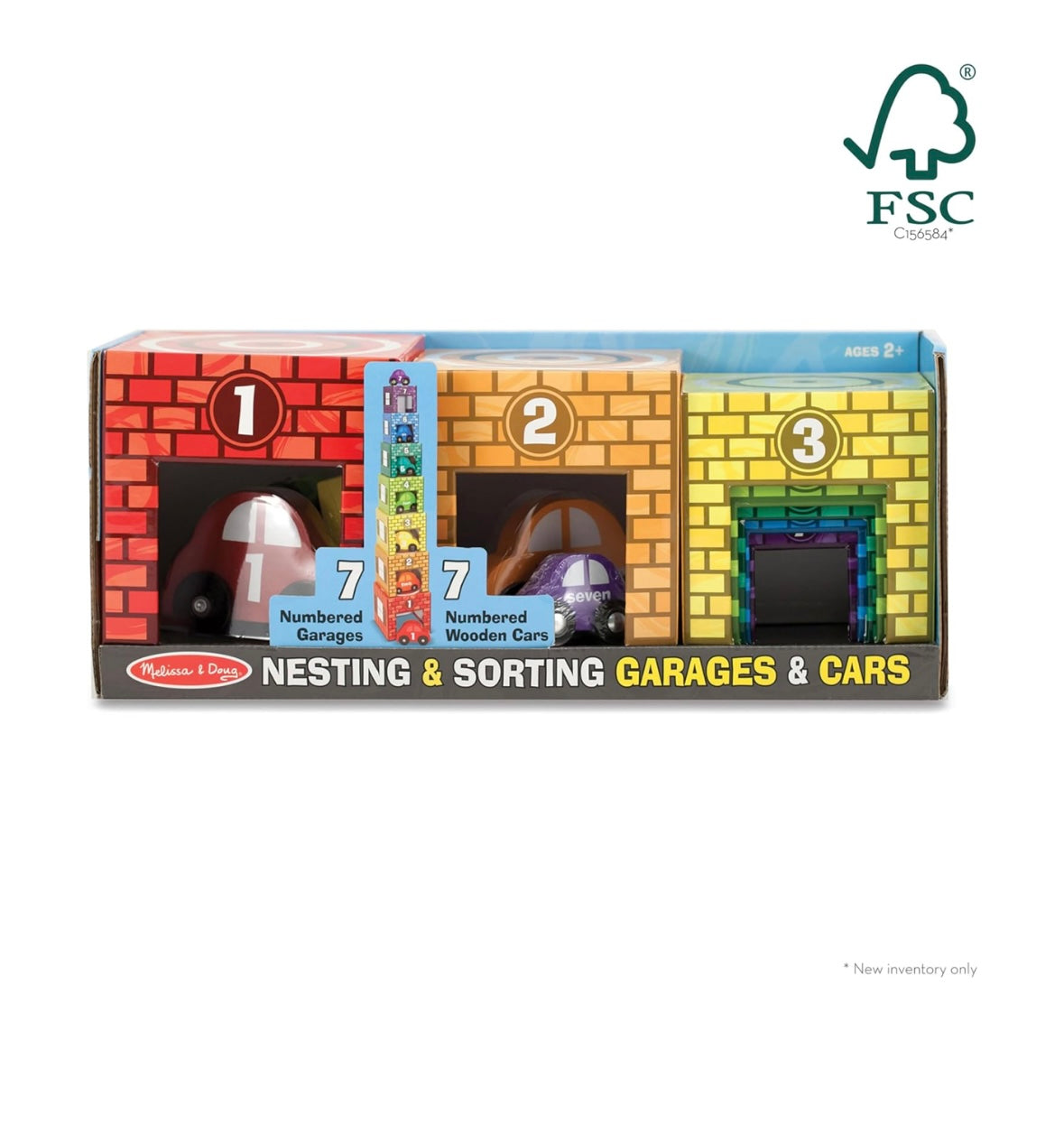 Melissa & Doug - Nesting and Sorting Garages and Cars (7 Colors)