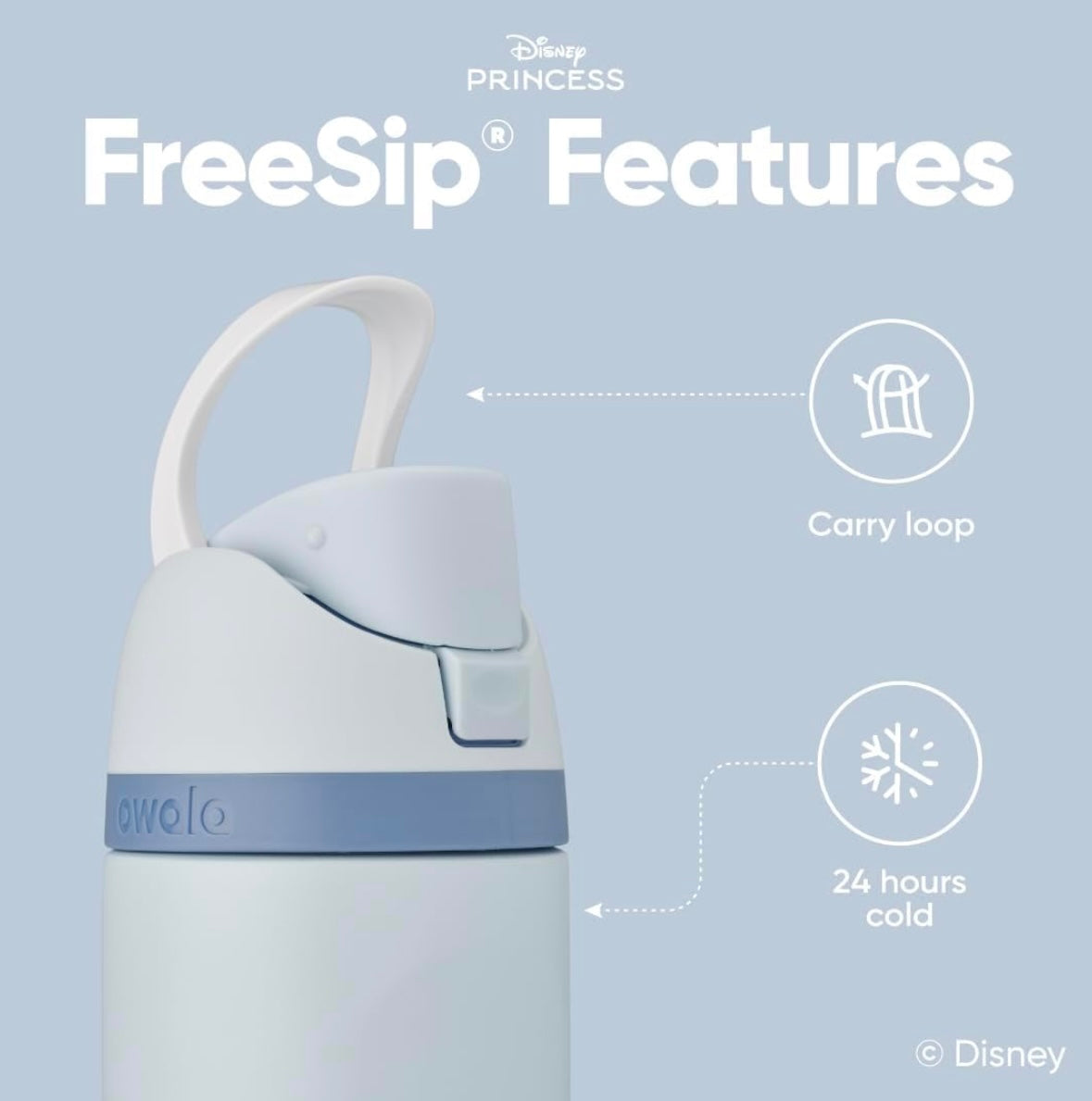 Owala FreeSip Bottle - Cinderella (Disney Princess)