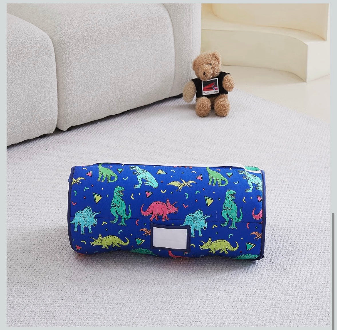 Toddler Nap Mat - Blue Dinosaur