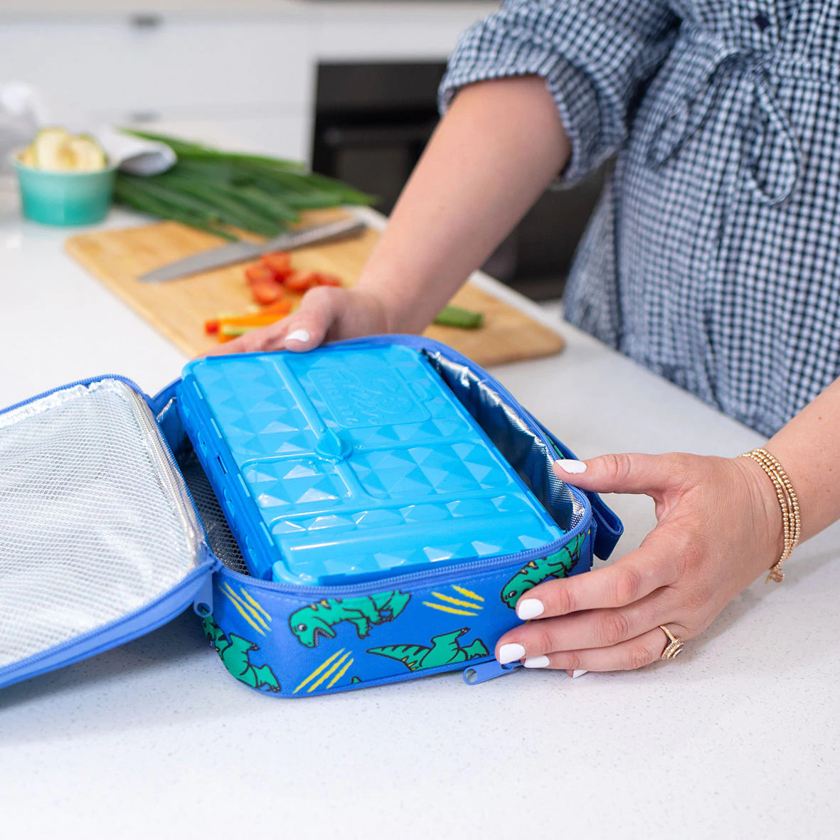 MontiiCo Medium Insulated Lunch Bag - Dinosaur