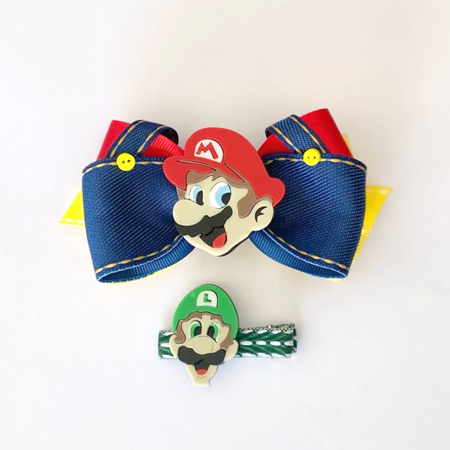 Handmade Hair Bow - Super Mario