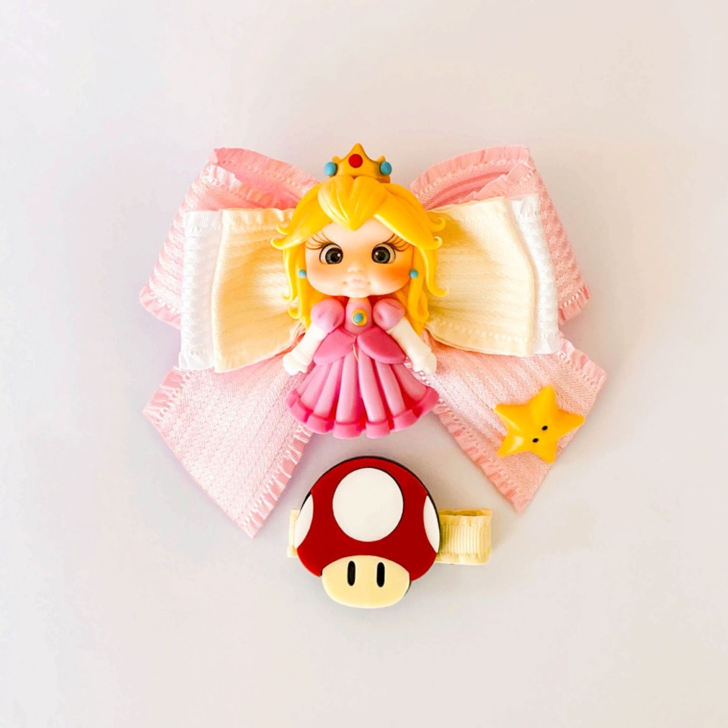 Handmade Hair Bow - Princess Peach