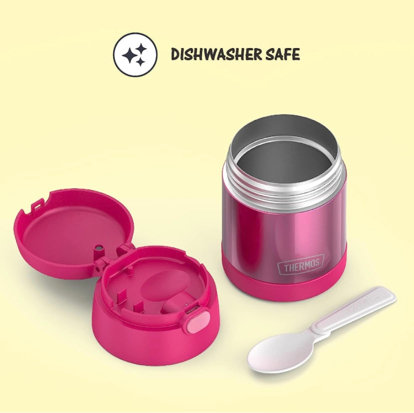 Thermos Food Jar with Spoon - Pink
