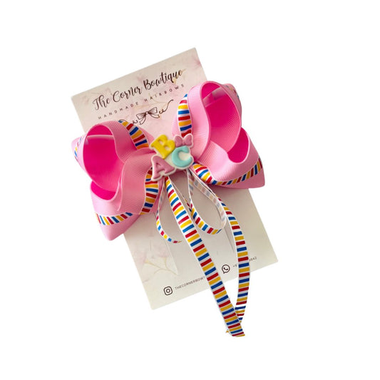 ABC School Bow - Pink