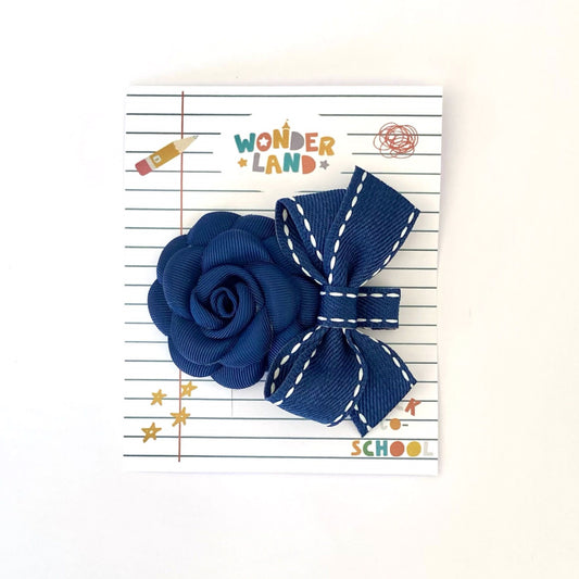 Back To School 2023 - Navy Flower Clip