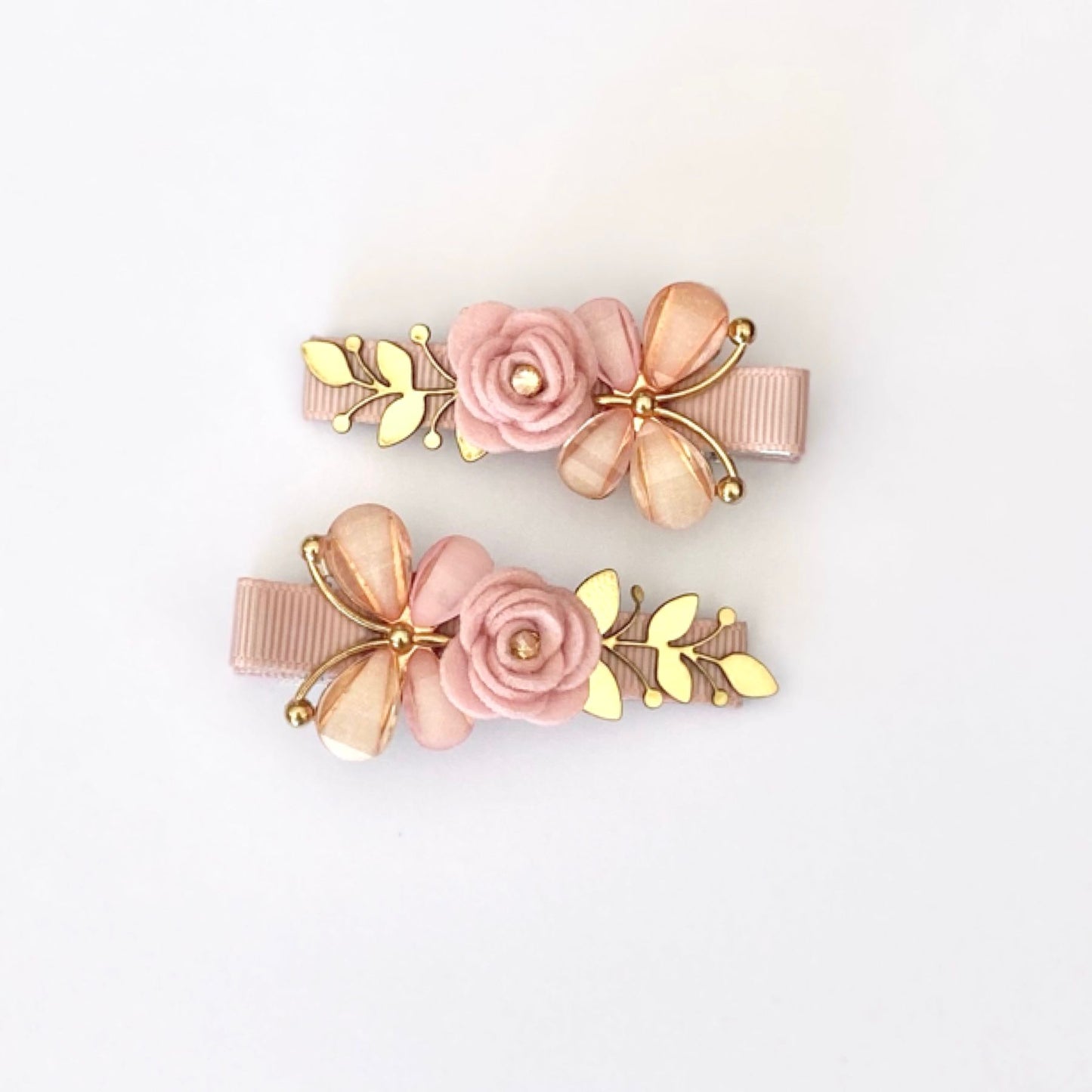 Handmade Hair Clips - Flower (Rose)