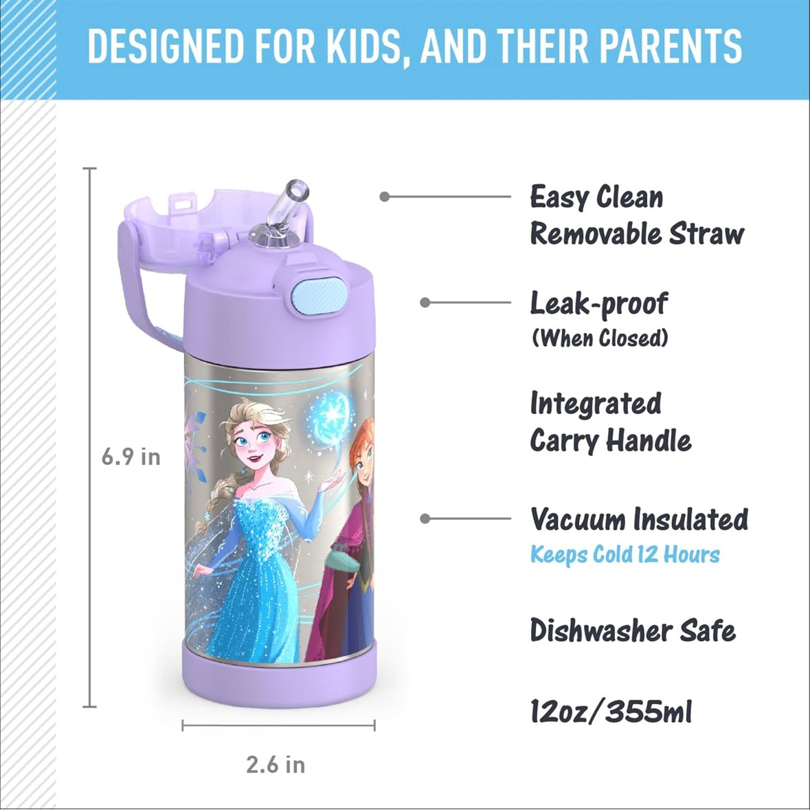 Thermos Water Bottle - Frozen 2
