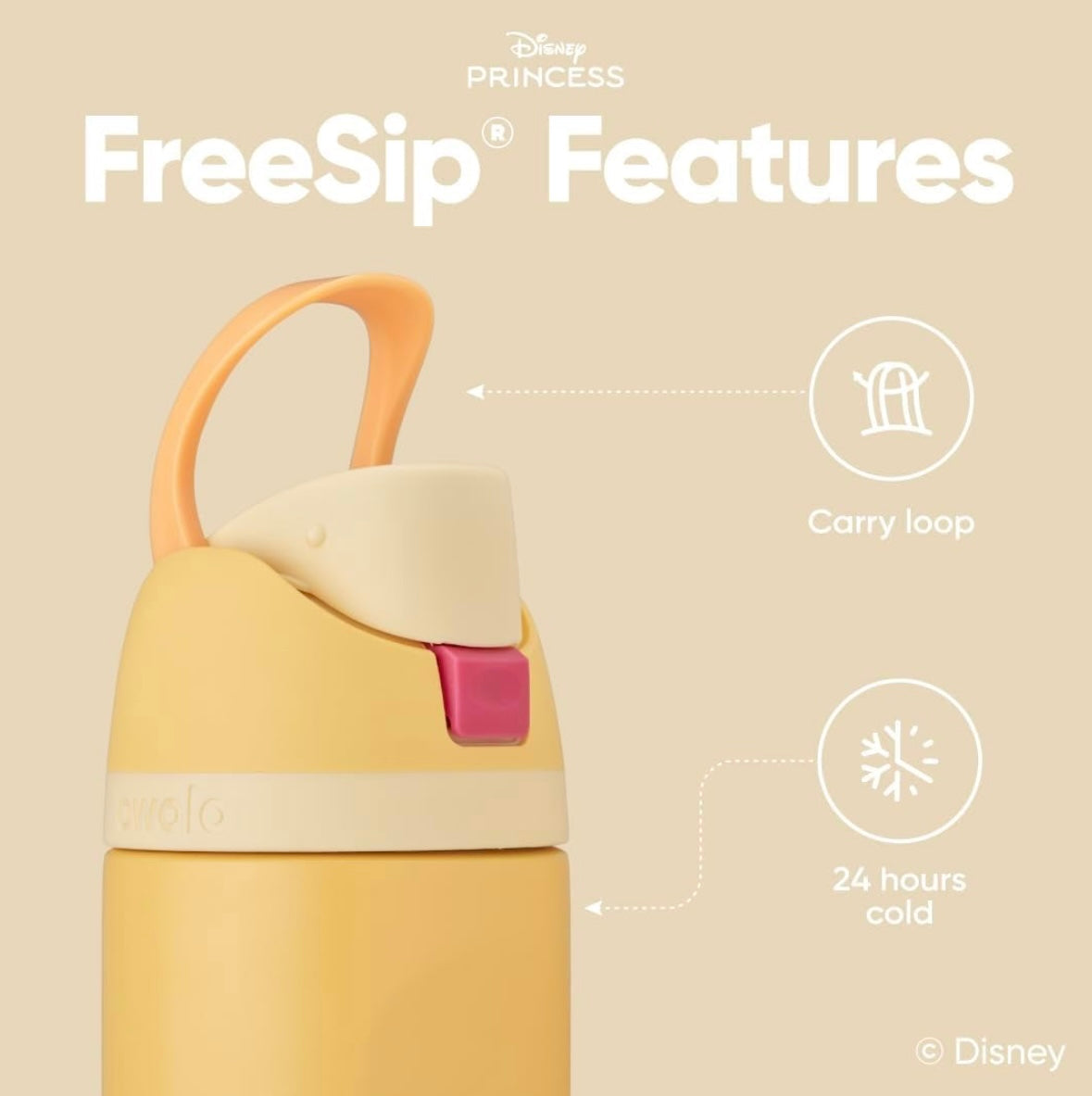 Owala FreeSip Bottle - Belle (Disney Princess)
