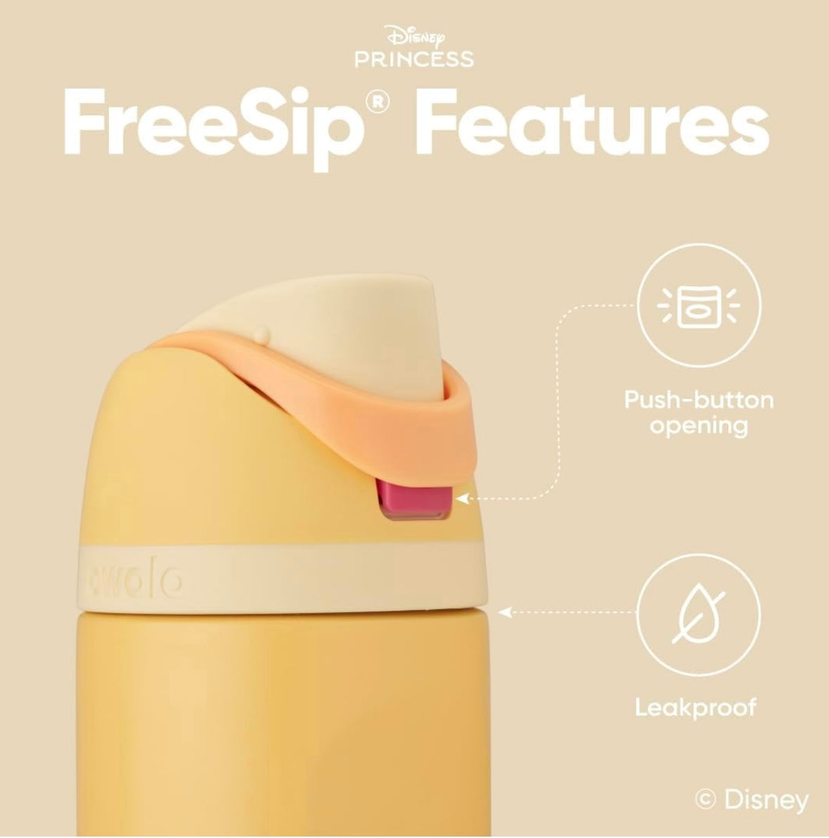 Owala FreeSip Bottle - Belle (Disney Princess)