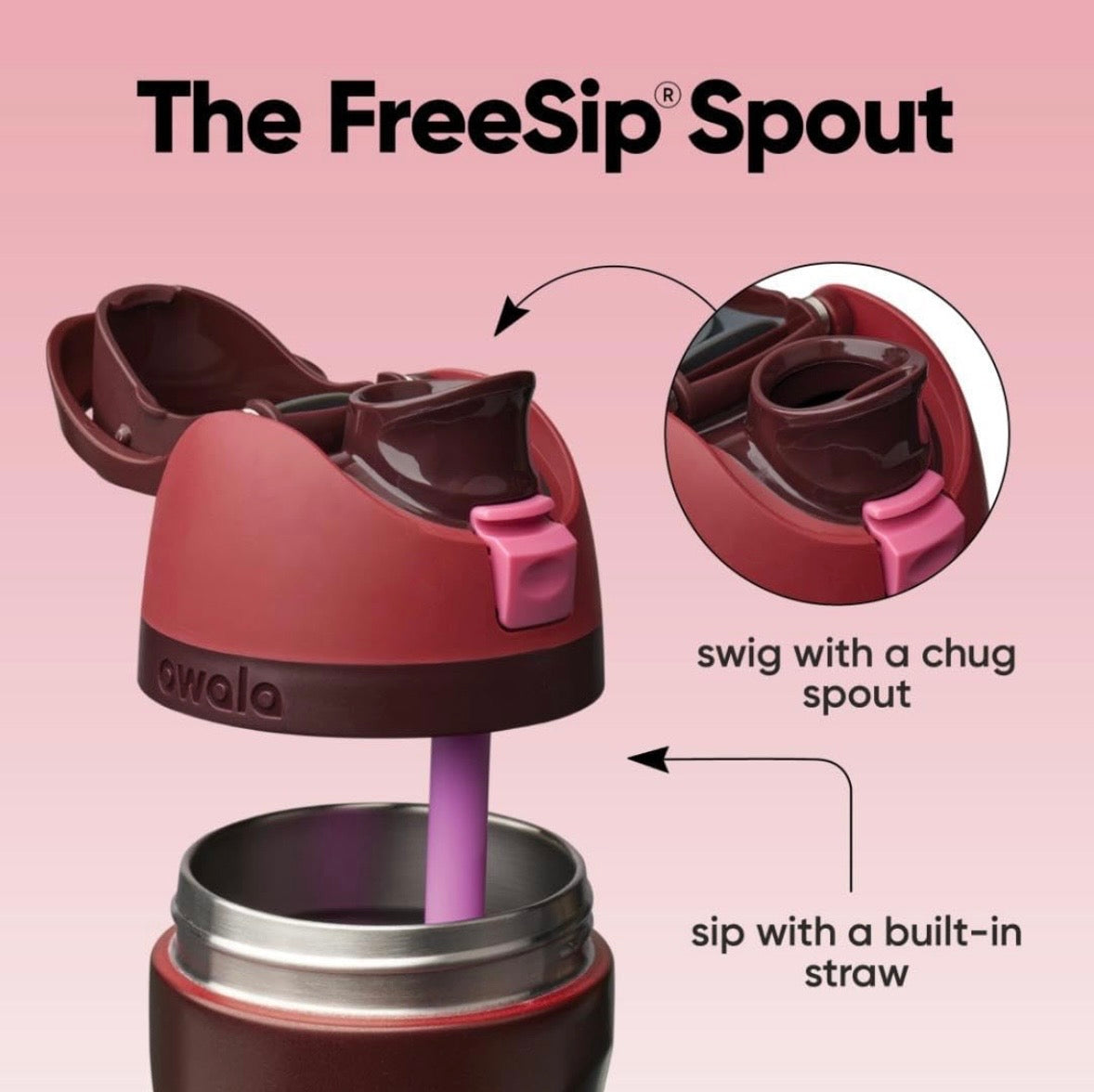 Owala FreeSip Bottle - Black Cherry