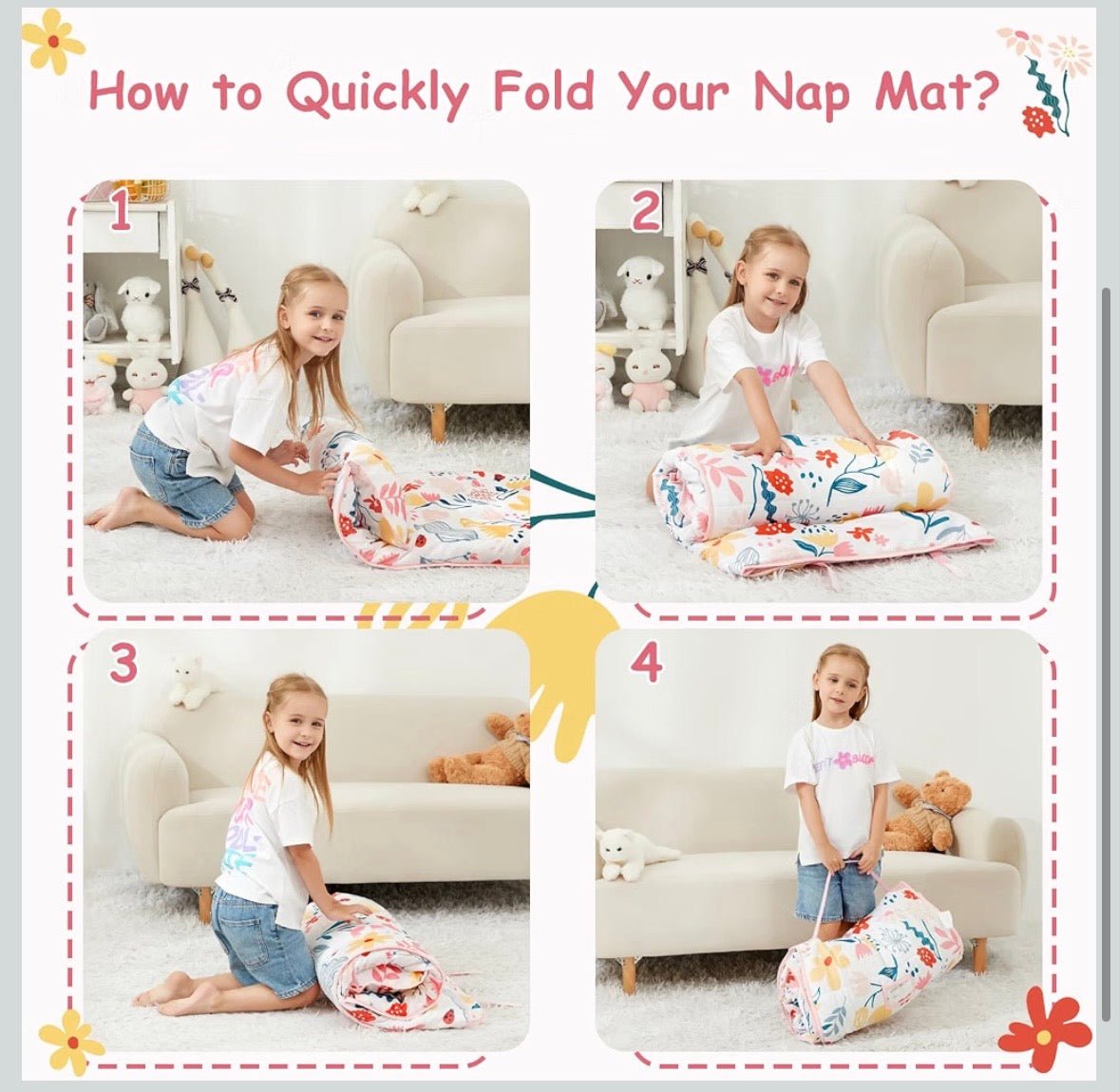 Toddler Nap Mat - Flowers