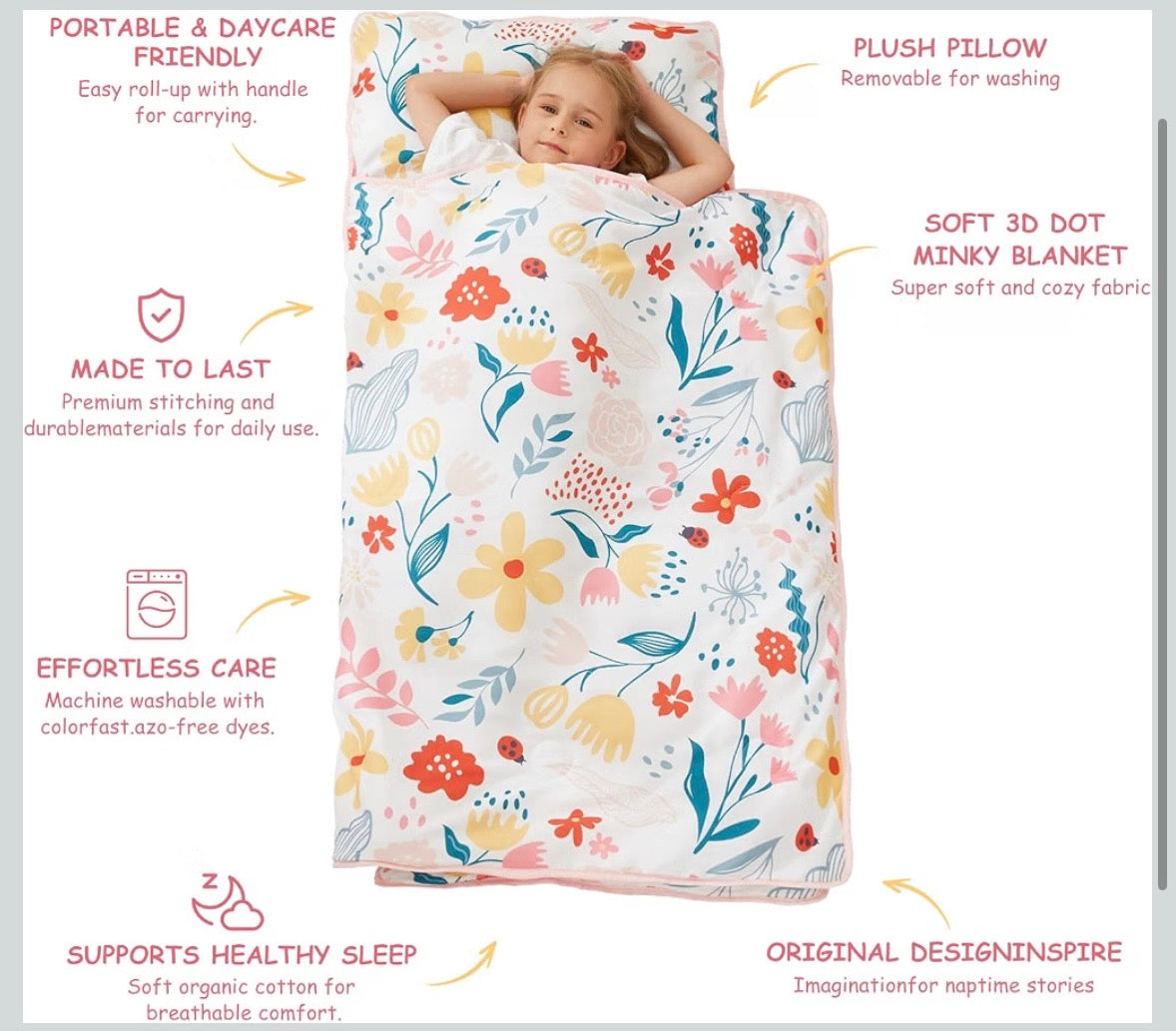 Toddler Nap Mat - Flowers