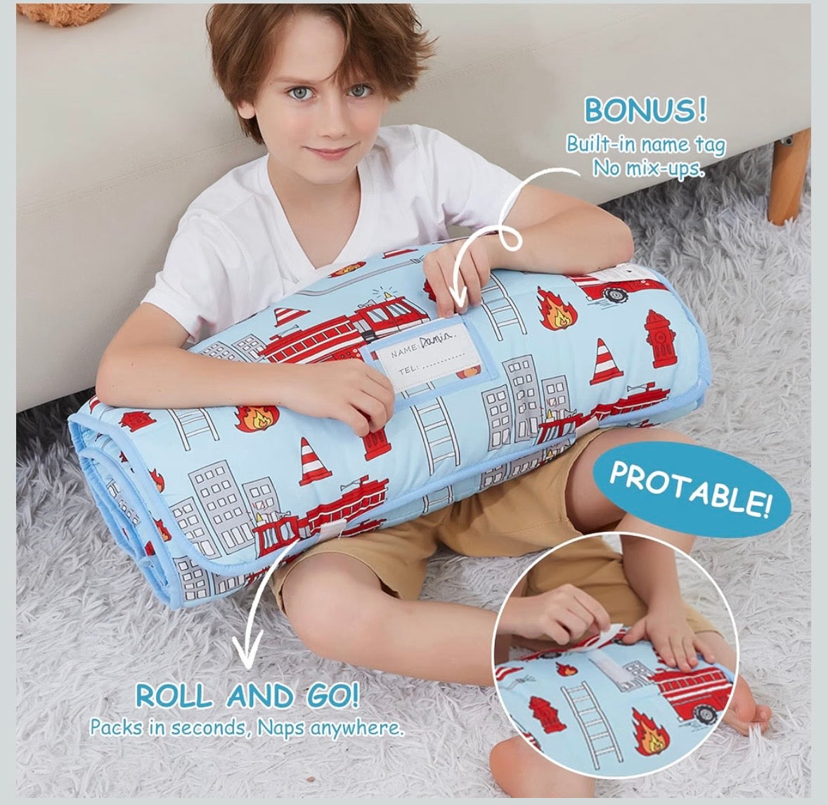 Toddler Nap Mat - Firetruck