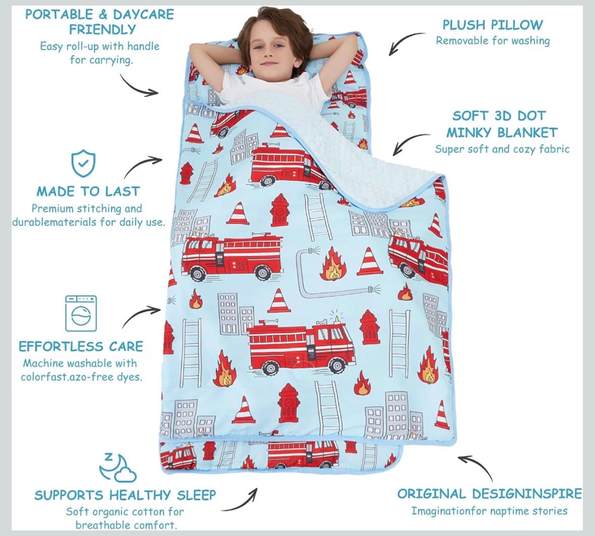 Toddler Nap Mat - Firetruck