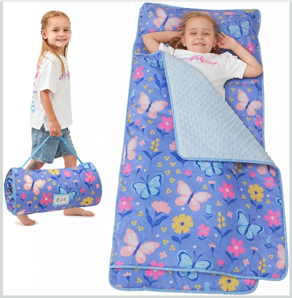 Toddler Nap Mat - Purple Butterfly