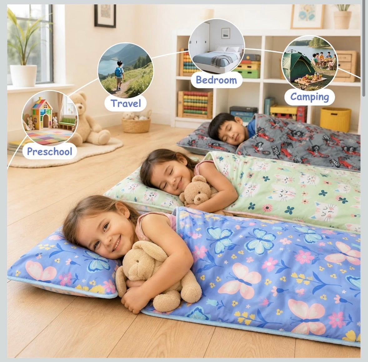 Toddler Nap Mat - Purple Butterfly