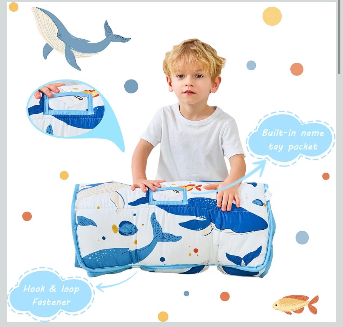 Toddler Nap Mat - Ocean Whale