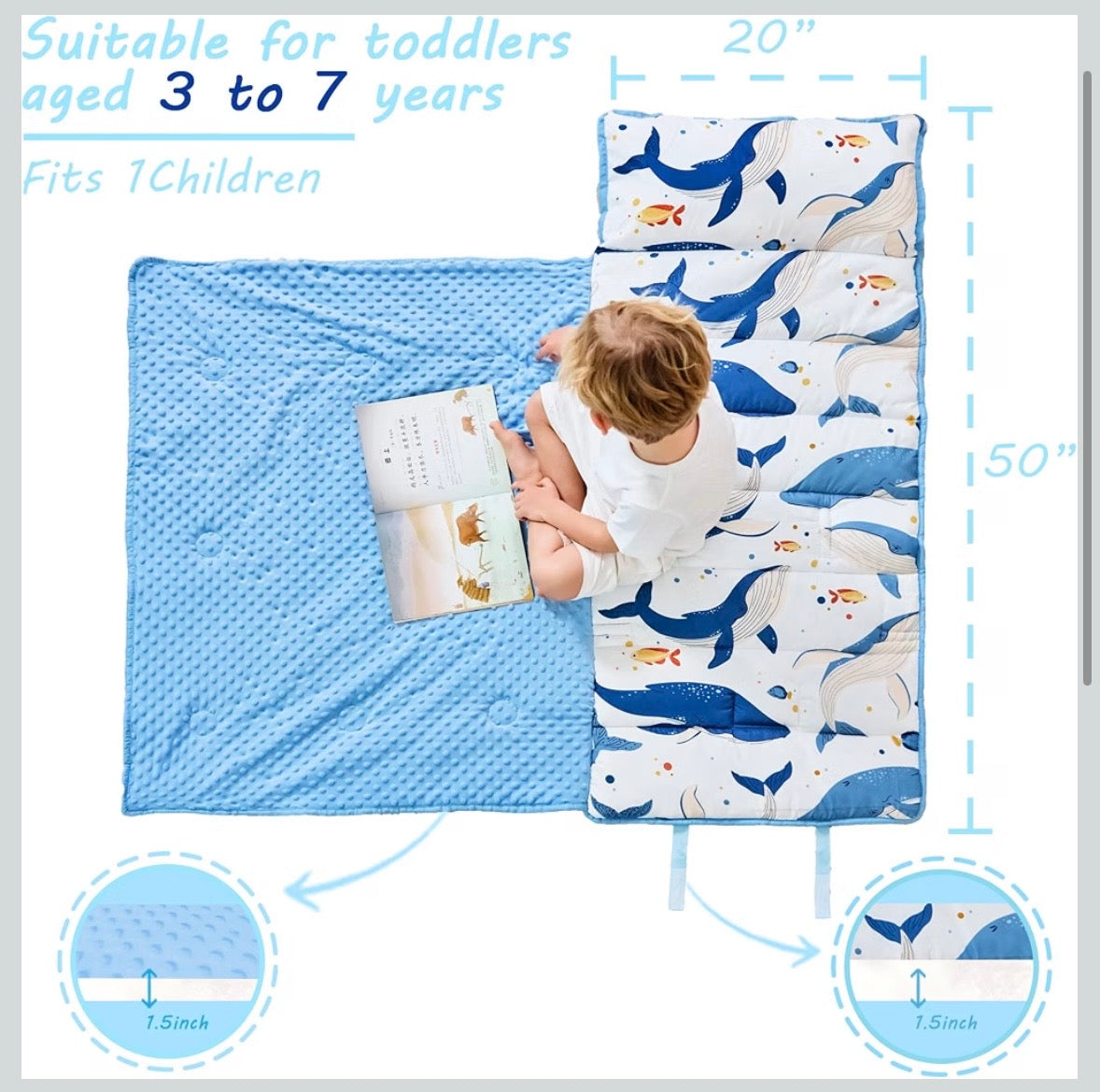 Toddler Nap Mat - Ocean Whale